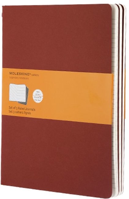 Блокнот Moleskine CAHIER JOURNAL XLarge, линейка, клюквенный (3шт)