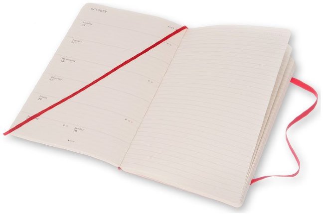 Еженедельник Moleskine CLASSIC WKNT LARGE SOFT, A5, красный Еженедельник Moleskine CLASSIC WKNT LARGE SOFT, A5, красный