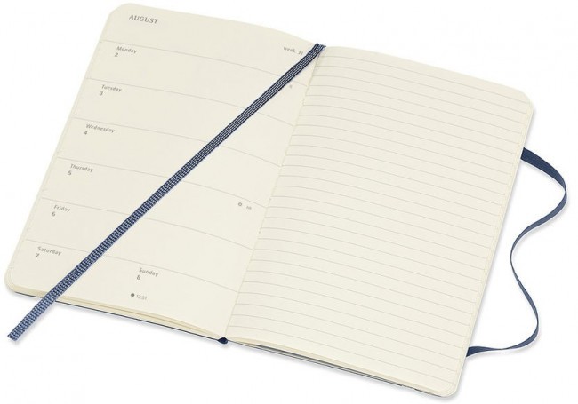 Еженедельник Moleskine CLASSIC SOFT WKNT Pocket 90x140мм 144стр. мягкая обложка синий сапфир