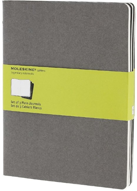 Блокнот Moleskine CAHIER JOURNAL XLarge, нелинованный, серый (3шт)