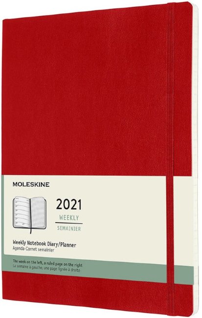 Еженедельник Moleskine CLASSIC SOFT WKNT XL 190х250мм 144стр. мягкая обложка красный Еженедельник Moleskine CLASSIC SOFT WKNT XL 190х250мм 144стр. мягкая обложка красный
