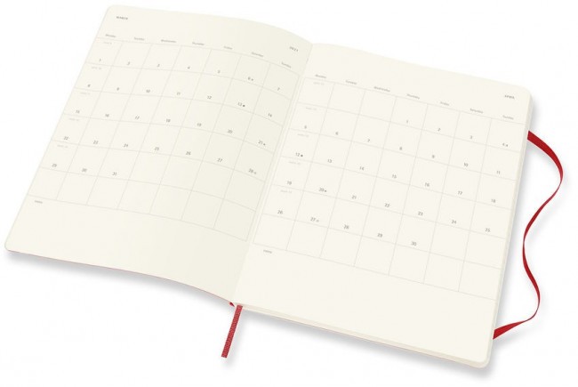 Еженедельник Moleskine CLASSIC SOFT WKNT XL 190х250мм 144стр. мягкая обложка красный Еженедельник Moleskine CLASSIC SOFT WKNT XL 190х250мм 144стр. мягкая обложка красный