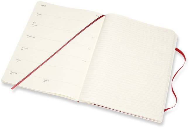 Еженедельник Moleskine CLASSIC SOFT WKNT XL 190х250мм 144стр. мягкая обложка красный Еженедельник Moleskine CLASSIC SOFT WKNT XL 190х250мм 144стр. мягкая обложка красный