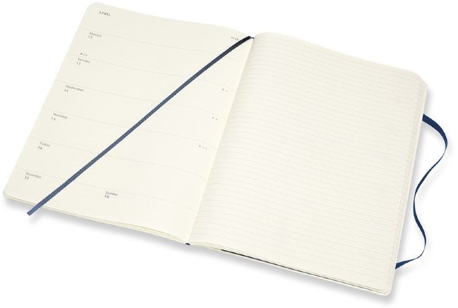 Еженедельник Moleskine CLASSIC SOFT WKNT XL 190х250мм 144стр. мягкая обложка синий сапфир Еженедельник Moleskine CLASSIC SOFT WKNT XL 190х250мм 144стр. мягкая обложка синий сапфир