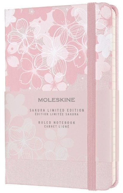 Блокнот Moleskine LIMITED EDITION SAKURA 90x140мм обложка текстиль 192стр. линейка, розовый