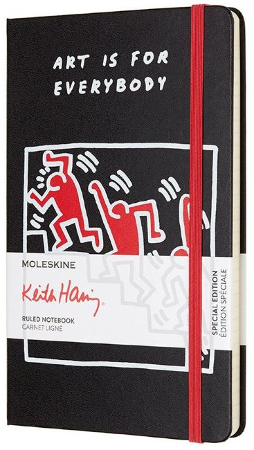 Блокнот Moleskine Limited Edition KEITH HARING Large, линейка, черный