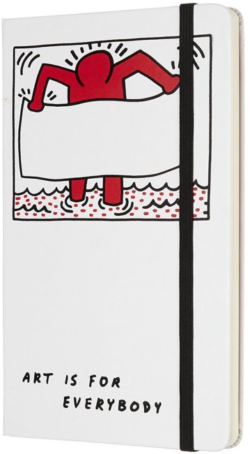 Блокнот Moleskine Limited Edition KEITH HARING Large, нелинованный, белый