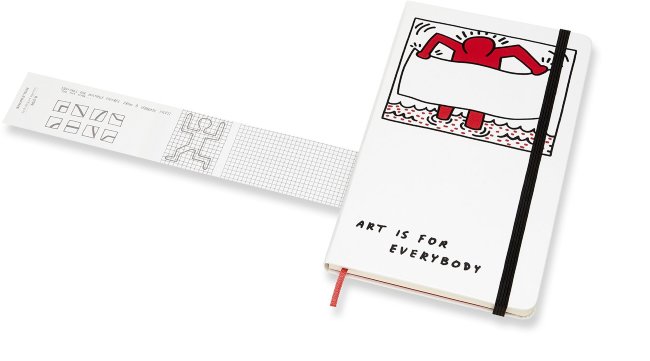 Блокнот Moleskine Limited Edition KEITH HARING Large, нелинованный, белый