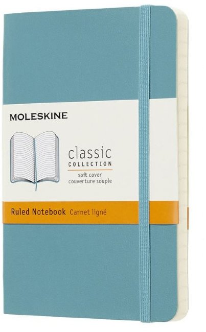 Блокнот Moleskine CLASSIC SOFT Pocket, линейка, голубой