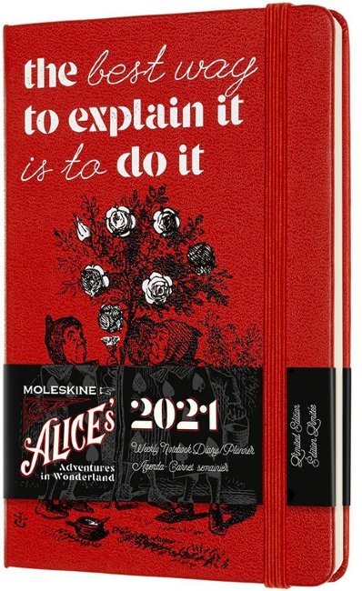 Еженедельник Moleskine ALICE IN WONDERLAND WKNT LE 90x140мм обложка текстиль 144стр. красный