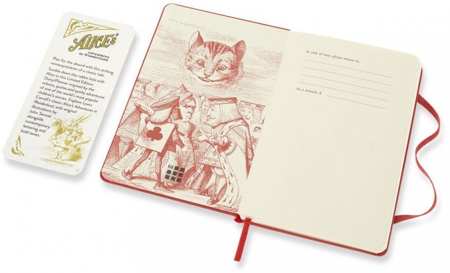 Еженедельник Moleskine ALICE IN WONDERLAND WKNT LE 90x140мм обложка текстиль 144стр. красный
