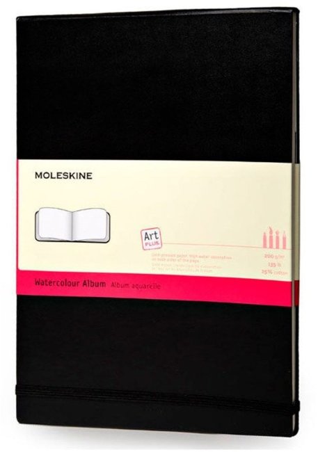 Блокнот для акварели Moleskine ART WATERCOLOR Large 130х210мм 72стр. твердая обложка, черный