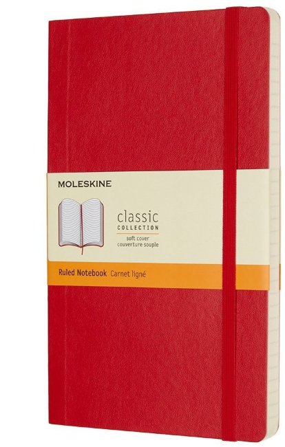 Блокнот Moleskine CLASSIC SOFT, линейка, красный
