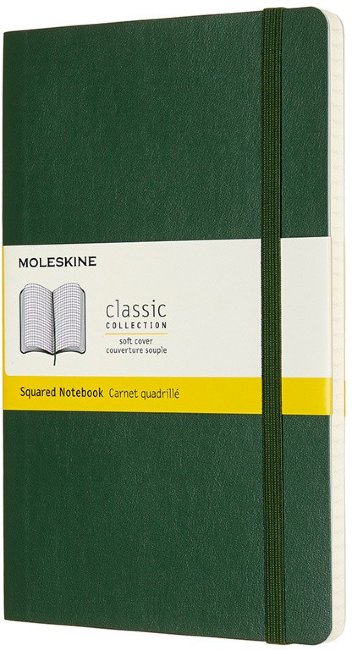 Блокнот Moleskine CLASSIC SOFT, клетка, зеленый