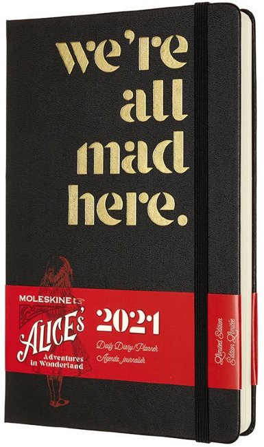 Ежедневник Moleskine ALICE IN WONDERLAND LE 130х210мм обложка текстиль 400стр. черный