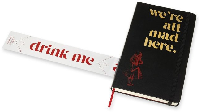 Ежедневник Moleskine ALICE IN WONDERLAND LE 130х210мм обложка текстиль 400стр. черный