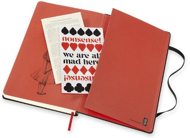 Ежедневник Moleskine ALICE IN WONDERLAND LE 130х210мм обложка текстиль 400стр. черный