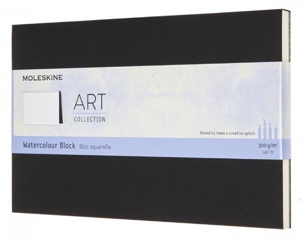 Блокнот для акварели Moleskine ART WATERCOLOR Large 130х210мм 20стр. мягкая обложка, черный