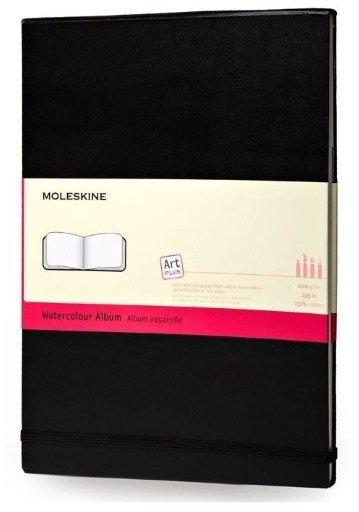 Блокнот для акварели Moleskine CLASSIC WATERCOLOUR NOTEBOOK 90x140мм 60стр. твердая обложка, черный