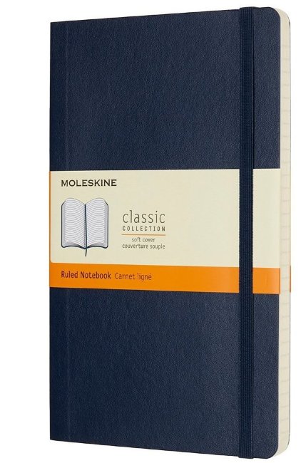 Блокнот Moleskine CLASSIC SOFT, линейка, синий сапфир