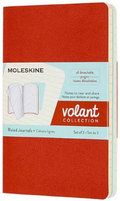 Блокнот Moleskine VOLANT Pocket, линейка, оранжевый, голубой (2шт) Блокнот Moleskine VOLANT Pocket, линейка, оранжевый, голубой (2шт)