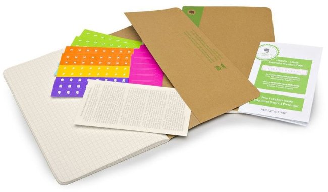 Блокнот Moleskine EVERNOTE LARGE, клетка, бежевый (2шт)