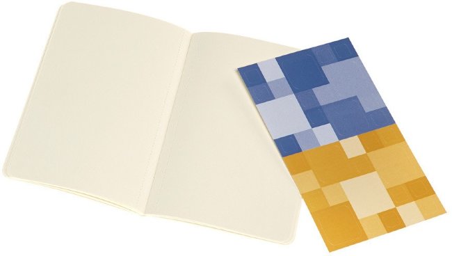 Блокнот Moleskine VOLANT Pocket, нелинованный, синий, желтый янтарный (2шт)