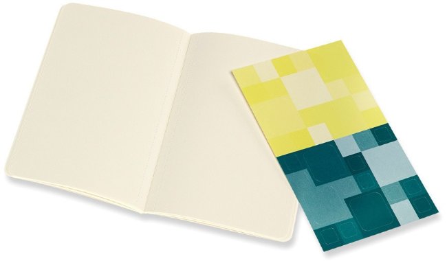 Блокнот Moleskine VOLANT Pocket, нелинованный, зеленый, желтый цитрон (2шт)