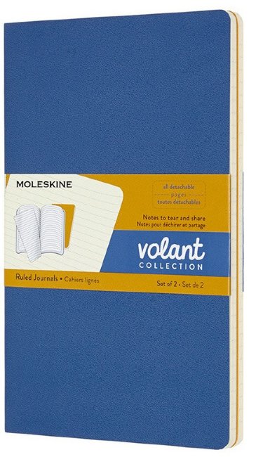 Блокнот Moleskine VOLANT Large, линейка, синий, желтый янтарный (2шт) Блокнот Moleskine VOLANT Large, линейка, синий, желтый янтарный (2шт)