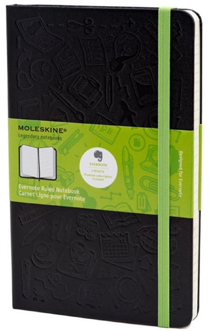 Блокнот Moleskine EVERNOTE SMART LARGE, линейка, черный