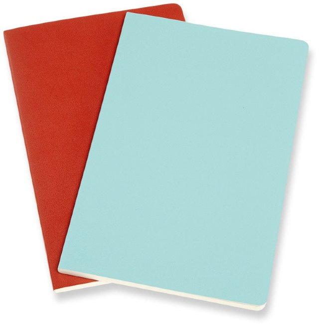 Блокнот Moleskine VOLANT Large, линейка, оранжевый, голубой (2шт)