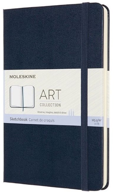 Блокнот для рисования Moleskine ART SKETCHBOOK Medium 115x180мм 88стр. твердая обложка, синий