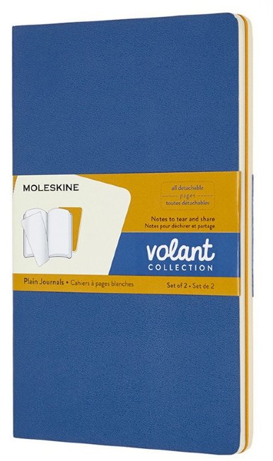 Блокнот Moleskine VOLANT Large, нелинованный, синий, желтый янтарный (2шт) Блокнот Moleskine VOLANT Large, нелинованный, синий, желтый янтарный (2шт)