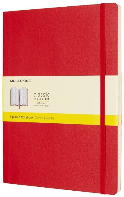 Блокнот Moleskine CLASSIC SOFT, клетка, красный