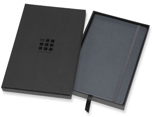 Блокнот Moleskine Limited Edition Leather Large, линейка, синий, подарочная коробка