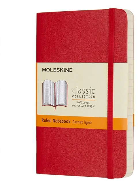 Блокнот Moleskine CLASSIC SOFT, линейка, красный