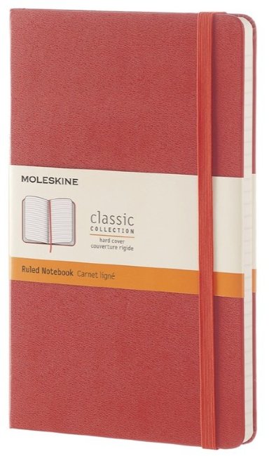 Блокнот Moleskine CLASSIC LARGE, линейка, оранжевый