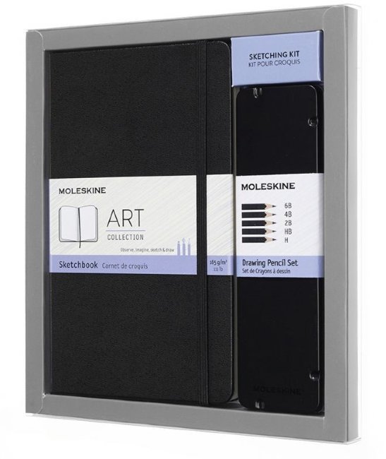 Набор Moleskine Art Collection пенал/блокнот Large, нелинованный, черный Набор Moleskine Art Collection пенал/блокнот Large, нелинованный, черный