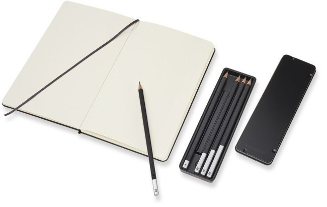 Набор Moleskine Art Collection пенал/блокнот Large, нелинованный, черный Набор Moleskine Art Collection пенал/блокнот Large, нелинованный, черный