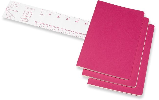 Блокнот Moleskine CAHIER JOURNAL Large, линейка, розовый неон (3шт)