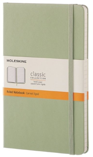 Блокнот Moleskine CLASSIC LARGE, линейка, зеленая ива Блокнот Moleskine CLASSIC LARGE, линейка, зеленая ива