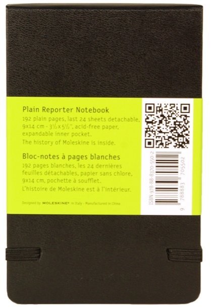 Блокнот Moleskine REPORTER, нелинованный, черный Блокнот Moleskine REPORTER, нелинованный, черный
