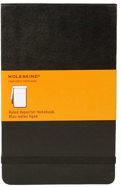 Блокнот Moleskine REPORTER, линейка, черный