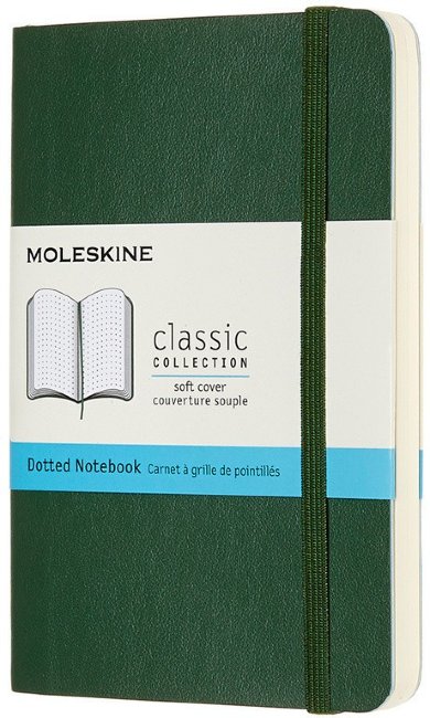 Блокнот Moleskine CLASSIC SOFT Pocket, пунктир, зеленый Блокнот Moleskine CLASSIC SOFT Pocket, пунктир, зеленый