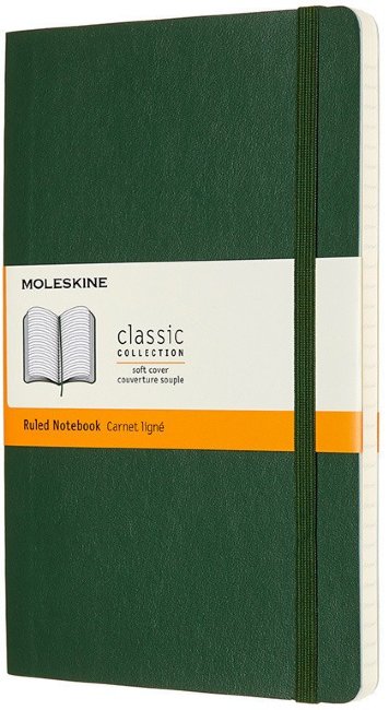 Блокнот Moleskine CLASSIC SOFT Large, линейка, зеленый