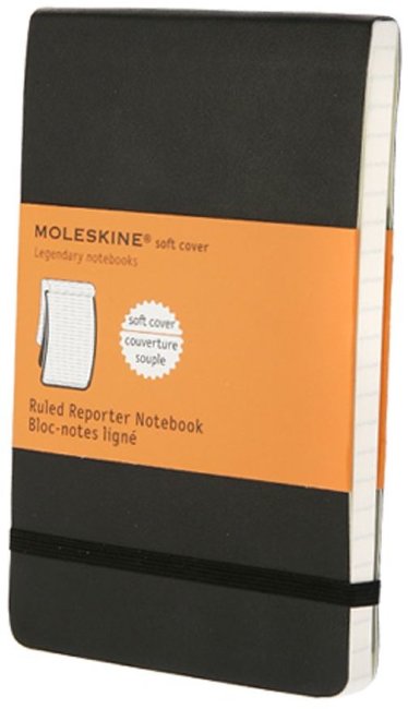 Блокнот Moleskine REPORTER SOFT, линейка, черный