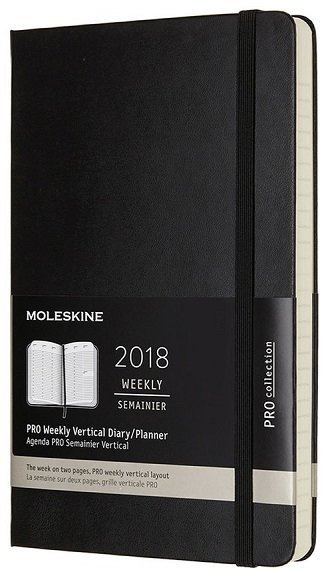 Еженедельник Moleskine PRO VERTICAL, 130х210мм, черный Еженедельник Moleskine PRO VERTICAL, 130х210мм, черный