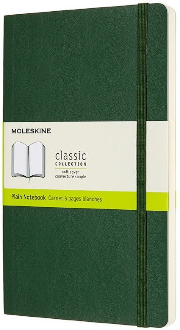 Блокнот Moleskine CLASSIC SOFT Large, нелинованный, зеленый