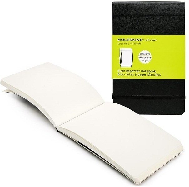 Блокнот Moleskine REPORTER SOFT, нелинованный, черный