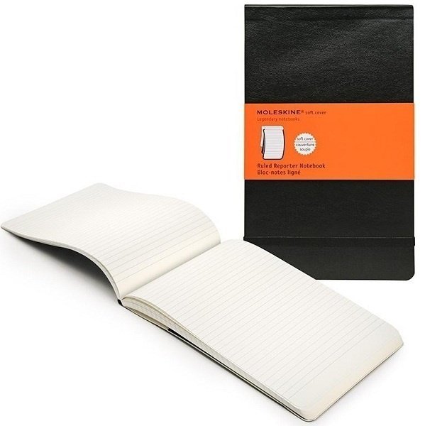 Блокнот Moleskine REPORTER SOFT, линейка, черный